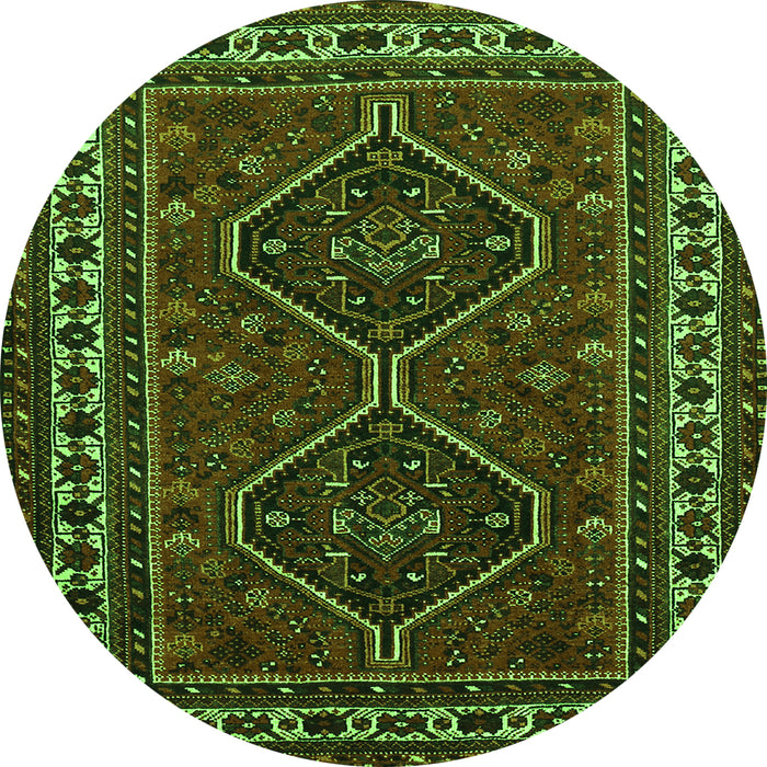 Square Persian Green Traditional Rug, tr901grn
