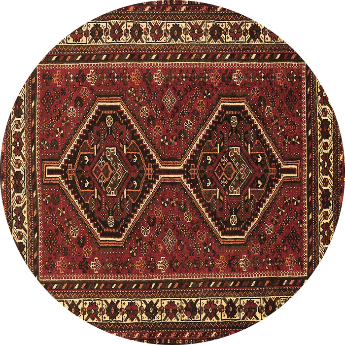 Round Persian Brown Traditional Rug, tr901brn