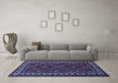 Machine Washable Persian Blue Traditional Rug in a Living Room, wshtr901blu