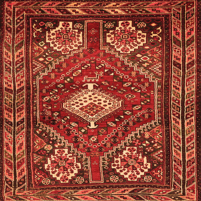 Serging Thickness of Persian Orange Traditional Rug, tr902org