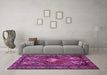 Machine Washable Persian Purple Traditional Area Rugs in a Living Room, wshtr902pur