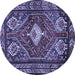 Round Persian Blue Traditional Rug, tr902blu
