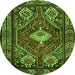 Square Persian Green Traditional Rug, tr902grn