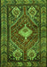 Serging Thickness of Machine Washable Persian Green Traditional Area Rugs, wshtr902grn