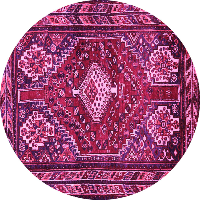 Round Persian Pink Traditional Rug, tr902pnk