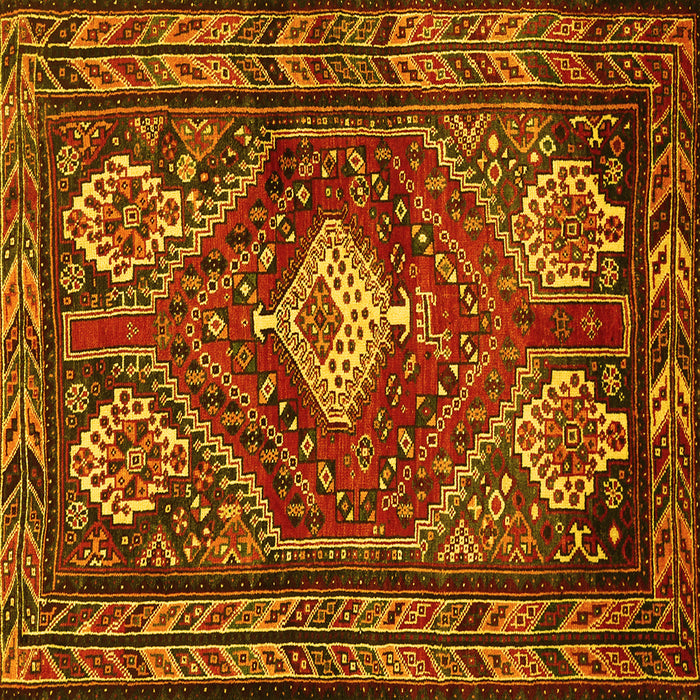Square Persian Yellow Traditional Rug, tr902yw