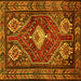 Square Persian Yellow Traditional Rug, tr902yw