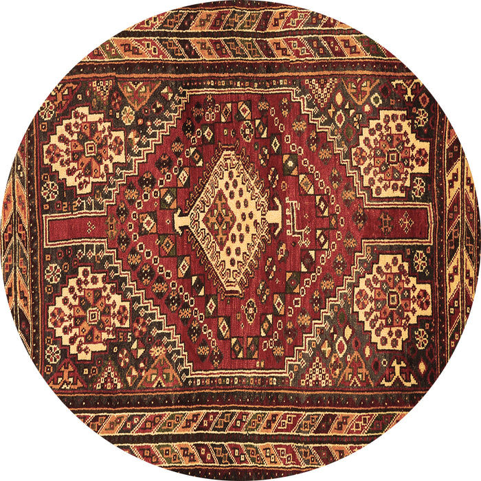 Round Machine Washable Persian Brown Traditional Rug, wshtr902brn