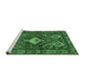 Sideview of Machine Washable Persian Emerald Green Traditional Area Rugs, wshtr902emgrn