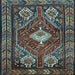 Square Machine Washable Persian Light Blue Traditional Rug, wshtr902lblu