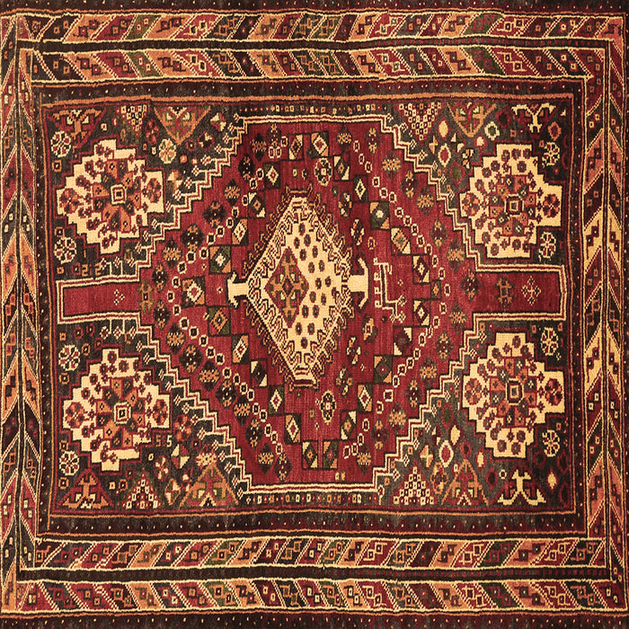 Square Machine Washable Persian Brown Traditional Rug, wshtr902brn