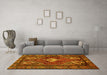 Machine Washable Persian Yellow Traditional Rug in a Living Room, wshtr902yw