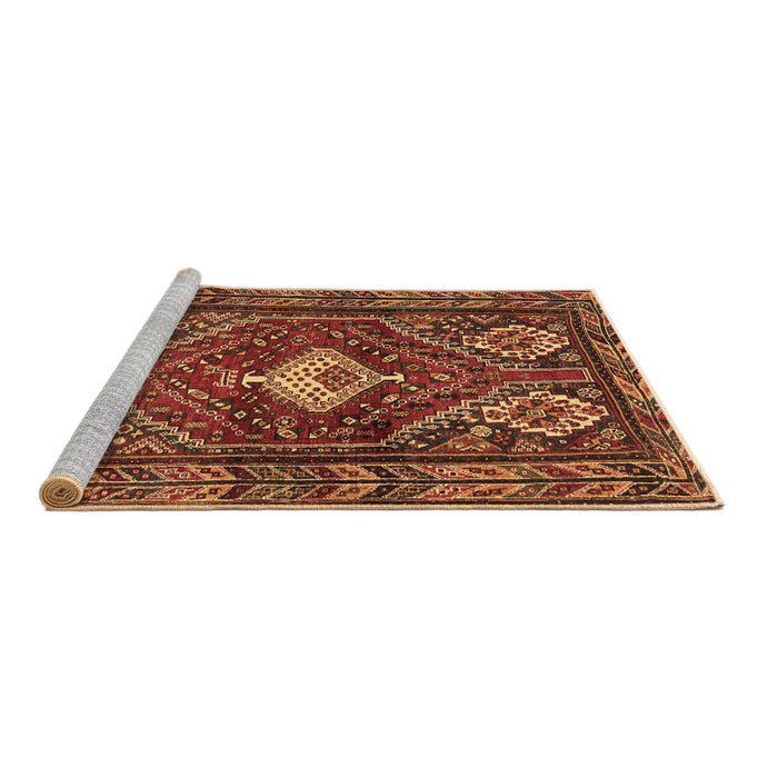 Sideview of Machine Washable Persian Brown Traditional Rug, wshtr902brn