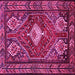 Square Machine Washable Persian Pink Traditional Rug, wshtr902pnk