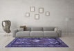 Machine Washable Persian Blue Traditional Rug in a Living Room, wshtr902blu