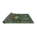 Sideview of Persian Turquoise Traditional Rug, tr902turq