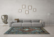 Machine Washable Persian Light Blue Traditional Rug in a Living Room, wshtr902lblu