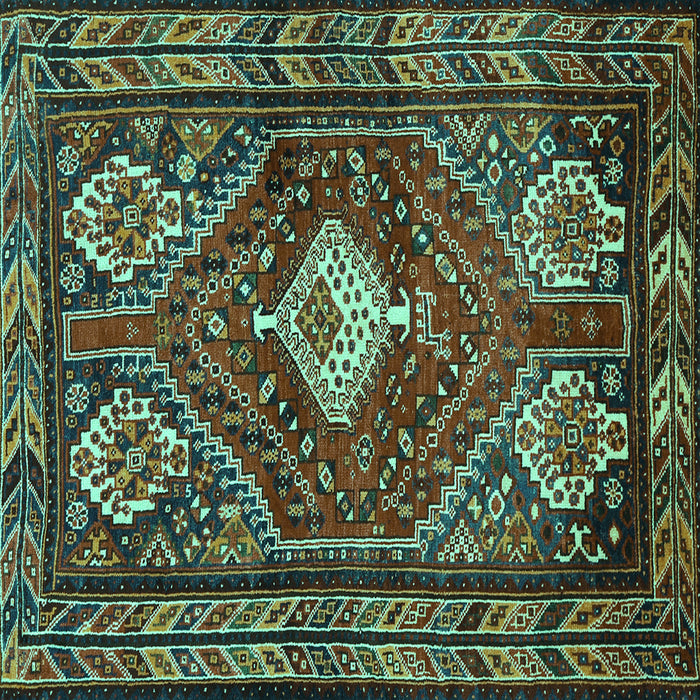 Square Persian Turquoise Traditional Rug, tr902turq