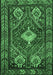 Machine Washable Persian Emerald Green Traditional Area Rugs, wshtr902emgrn