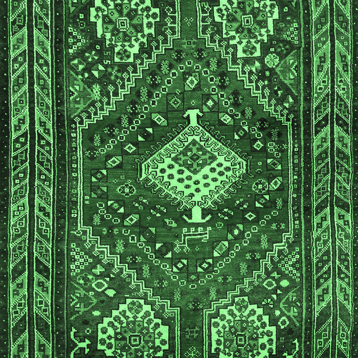 Machine Washable Persian Emerald Green Traditional Area Rugs, wshtr902emgrn