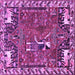 Square Machine Washable Animal Purple Traditional Area Rugs, wshtr903pur