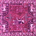 Square Machine Washable Animal Pink Traditional Rug, wshtr903pnk