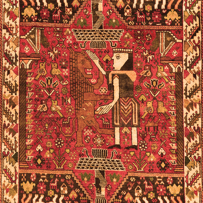 Animal Orange Traditional Rug, tr903org