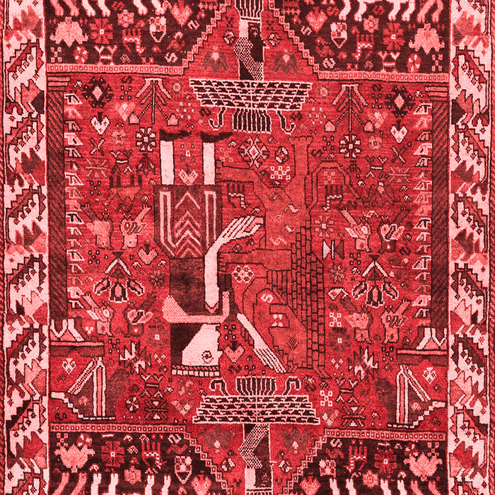 Machine Washable Animal Red Traditional Rug, wshtr903red