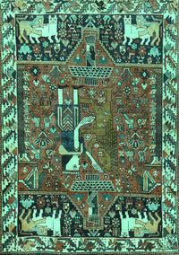 Animal Turquoise Traditional Rug, tr903turq