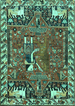 Animal Turquoise Traditional Rug, tr903turq