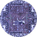 Round Animal Blue Traditional Rug, tr903blu