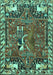 Machine Washable Animal Turquoise Traditional Area Rugs, wshtr903turq