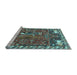 Sideview of Machine Washable Animal Light Blue Traditional Rug, wshtr903lblu