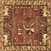 Square Animal Brown Traditional Rug, tr903brn