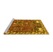 Sideview of Machine Washable Animal Yellow Traditional Rug, wshtr903yw