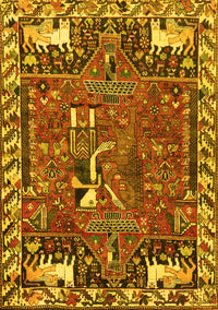 Animal Yellow Traditional Rug, tr903yw