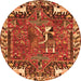 Square Animal Orange Traditional Rug, tr903org