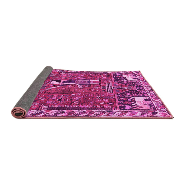 Sideview of Animal Pink Traditional Rug, tr903pnk