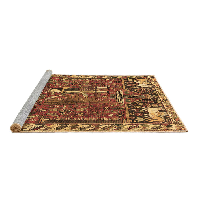 Sideview of Machine Washable Animal Brown Traditional Rug, wshtr903brn