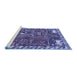 Sideview of Machine Washable Animal Blue Traditional Rug, wshtr903blu