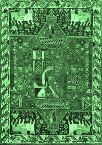 Animal Emerald Green Traditional Rug, tr903emgrn