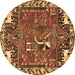 Round Animal Brown Traditional Rug, tr903brn