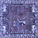 Square Animal Blue Traditional Rug, tr903blu