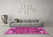 Machine Washable Animal Pink Traditional Rug in a Living Room, wshtr903pnk