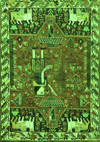 Animal Green Traditional Rug, tr903grn