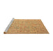 Sideview of Machine Washable Traditional Orange Rug, wshtr904