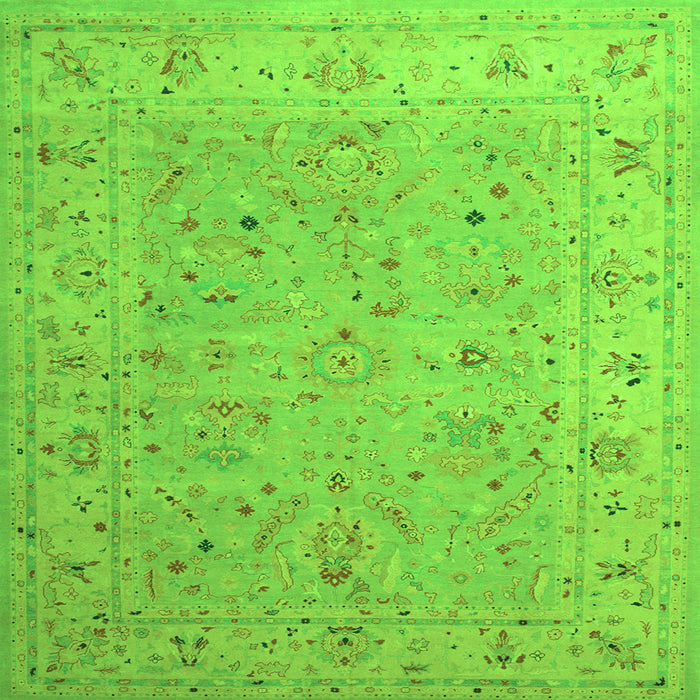 Serging Thickness of Oriental Green Traditional Rug, tr904grn