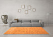 Machine Washable Oriental Orange Traditional Area Rugs in a Living Room, wshtr904org