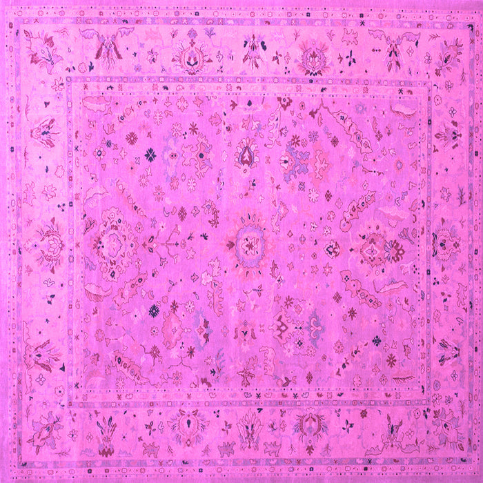 Square Machine Washable Oriental Purple Traditional Area Rugs, wshtr904pur