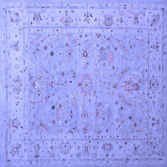 Square Machine Washable Oriental Blue Traditional Rug, wshtr904blu